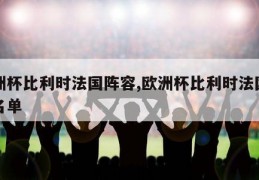 欧洲杯比利时法国阵容,欧洲杯比利时法国阵容名单